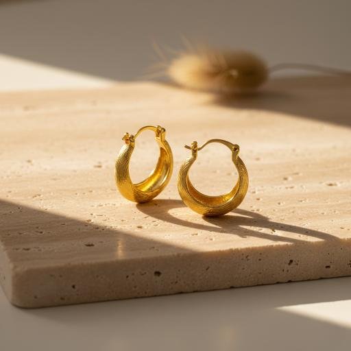 Circle Hoop Earrings - Gold